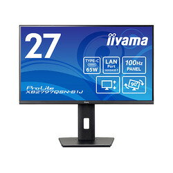 iiyama 液晶ディスプレイ 27型/2560×1440/USB Type-C、HDMI、DisplayPort/ブラッ(XB2797QSN-B1J) 取り寄せ商品