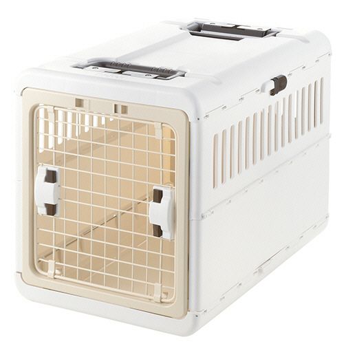 お外でキャリー、お家でハウス、たたんでぺったんこ！ペットを守る丈夫なハードタイプ。※こちらは【取り寄せ商品】です。必ず商品名等に「取り寄せ商品」と表記の商品についてをご確認ください。599389。衣料・生活用品 ＞ レジャー／園芸／ペット用品 ＞ ペット用品 ＞ 犬用ケージ・キャリー・ベッド。●使わないときは、スリムに収納できます。Lサイズ・色はアイボリーです。●シートベルトに固定できるから、車での安全対策に。●プラスチック製なので、水洗いできてお手入れ簡単。●普段からハウスとして慣れておくことで、来客時や災害時の移動にも安心です。●左右どちらからでも開閉OK：車の座席を選ばず設置できます。●ワンタッチで扉の取り外しOK：扉は簡単に取り外せます。外した扉は、背面に収納できます。●シートベルト固定機能付き：引っかけ部にかけるだけで、簡単に取り付けられます。●ハンドル2ヵ所付き：安定した持ち運びができます。