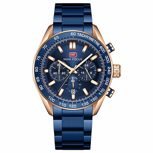 MINIFOCUS MINIFOCUS ミニフォーカス 0403G メンズ 腕時計 クロノグラフ リーズナブルで高品質 ブルー×ブロンズ(MF0403G-04) 取り寄せ商品