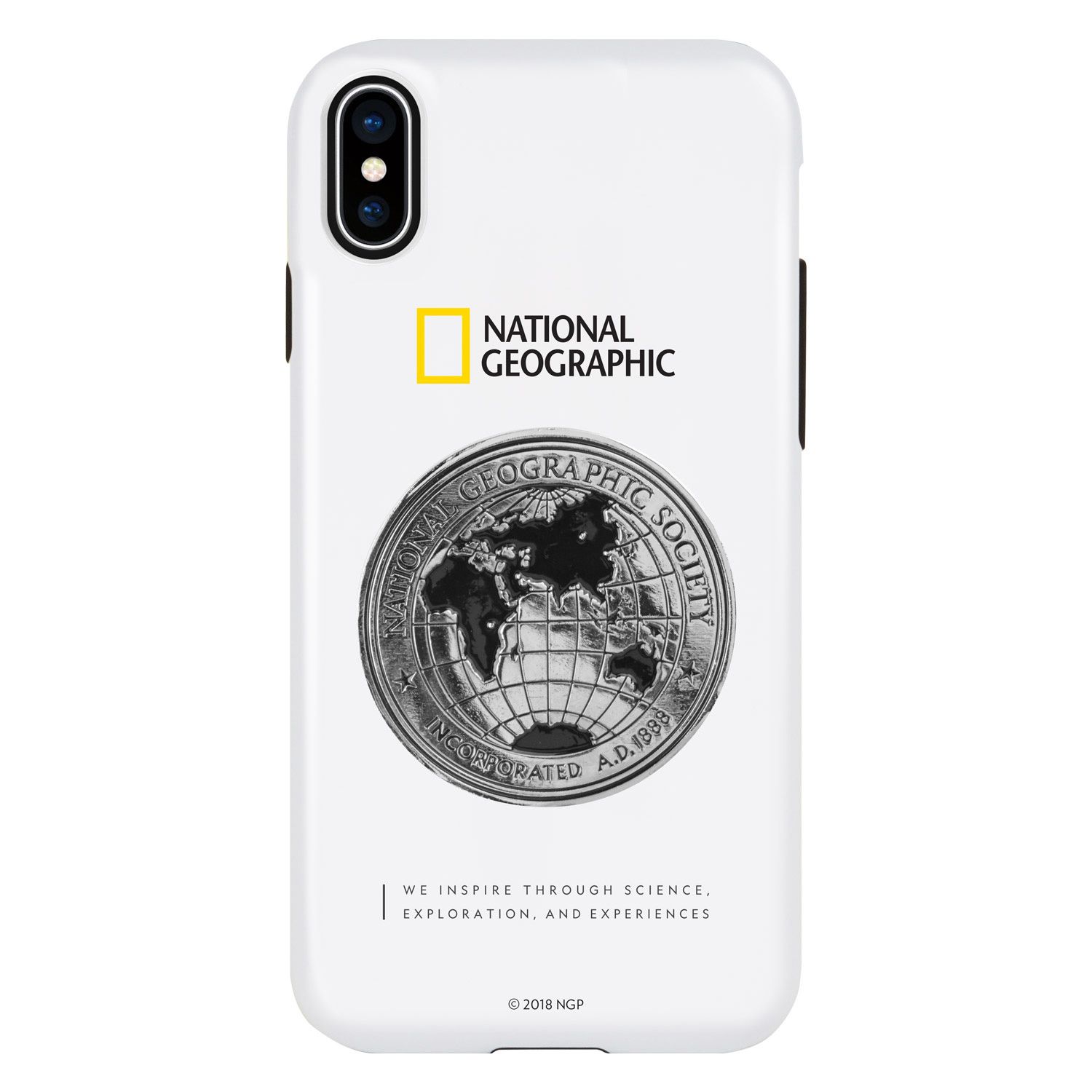 National Geographic iPhone XS / X Global Seal Metal-Deco Case ホワイト(NG12964iX) 仕入先在庫品