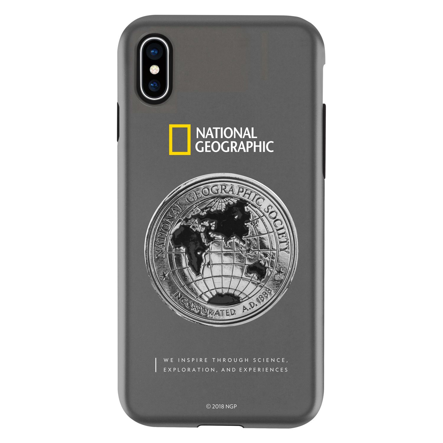 National Geographic iPhone XS / X Global Seal Metal-Deco Case グレー(NG12965iX) 仕入先在庫品