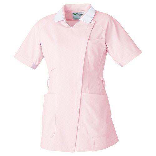 樂天商城 - ミドリ安全 メディカルウェア ベルデクセル 女性用 チュニック VEM235上 ピンク×ホワイト 3L 1着(VEM235-UE-3L) 目安在庫=○