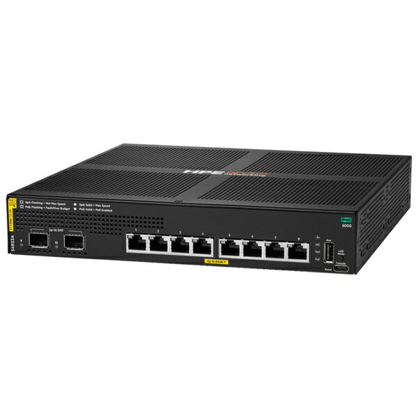 Aruba Networking CX 6000 8p 10M/100M/1G Class4 PoE 2p SFP 1G 67W Switch S4R23A#ACF