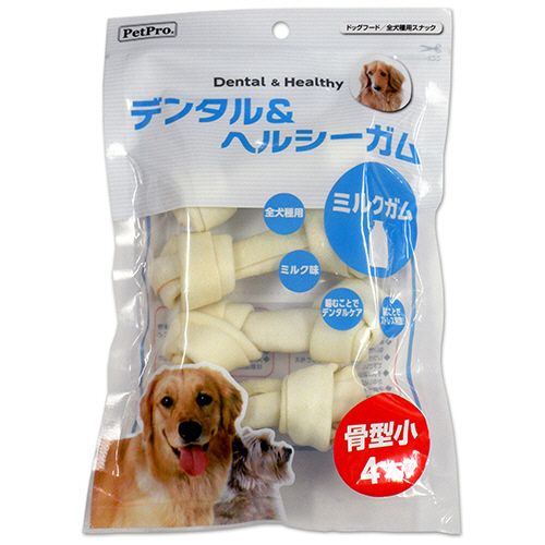 ペットプロジャパン PetPro デンタル&ヘルシーガム ミルクガム 骨型小 1パック(4本)(080747) 取り寄せ商品