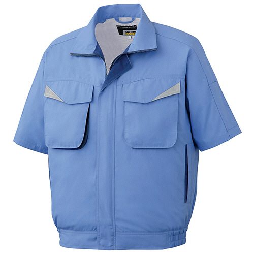 Clothing Accessories (Caps, Ties, Belts) - ミドリ安全 帯電防止JIS適合 男女共用 半袖ブルゾン GS483上 ブルー L 1着(GS483-UE-L) 取り寄せ商品