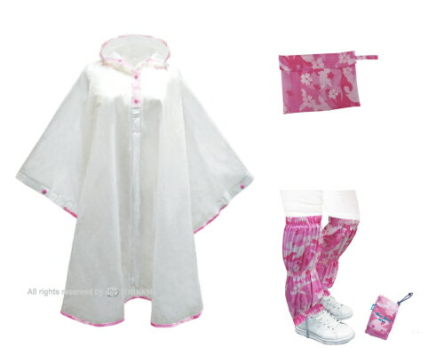 【送料無料】【即日発送】さくら迷彩の2点セット!! トオケミ(TOHKEMI) レディース・レインウェア ECOポンチョ(#031CM-sakura) + 透湿...