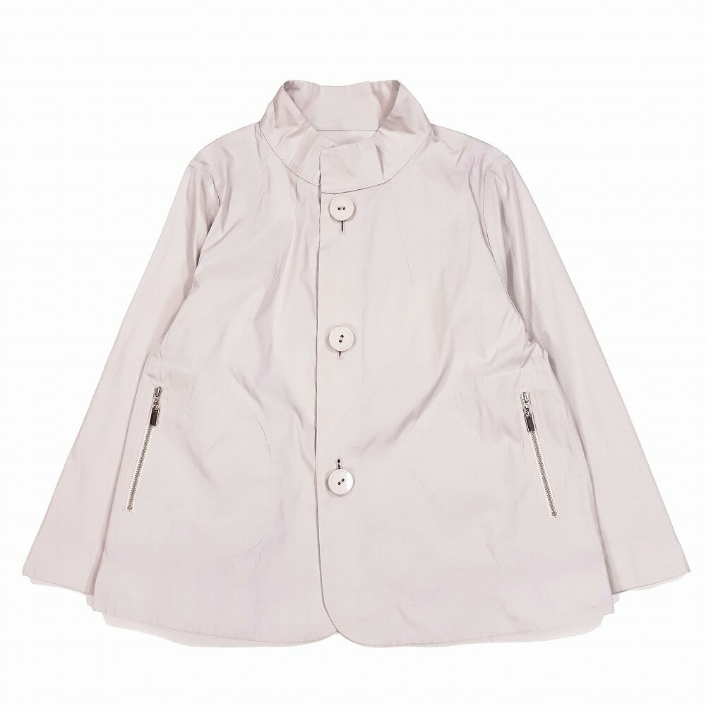 pierre cardin ピエールカルダン リバーシブル スタンドカラー ジャケット ブルゾン 上着 サイズ38 ライトグレー レディース 【中古】