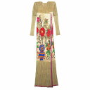美品 90s 1998 PLEATS PLEASE ISSEY MIYAKE 牡丹 花柄 ロング カーディガン コート 羽織り サイズ4 XL ベージュ レディ...
