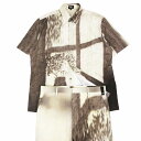 美品 20ss FENDI フェンディ セットアップ シャツ 半袖 スラックス パンツ 戸外 風景 プリント 39/48 M ベージュ メンズ 【中古】 /TN...