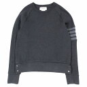 22ss THOM BROWNE トムブラウン ワッフル スウェット シャツ トレーナー Tシャツ 長袖 ライン トップス 1 S グレー メンズ 【中古】 /TNT