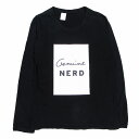 N.HOOLYWOOD エヌハリウッド Nハリ NERD プリント ロングスリーブ Tシャツ トップス 長袖 ブラック サイズM メンズ 【中古】