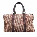 Christian Dior クリスチャン ディオール トロッター ミニボストンバッグ ハンドバッグ レッド レディース 【中古】