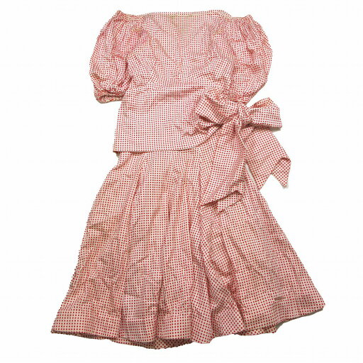 Vintage Miss Dior ミスディオール セットアップ トップス スカート 2点セット 総柄 サイズM レッド 赤 レディース 【中古】 Vintage Miss Dior ミスディオール セットアップ トップス スカート 2点セット 総柄 サイズM レッド 赤 レディース 【中古】