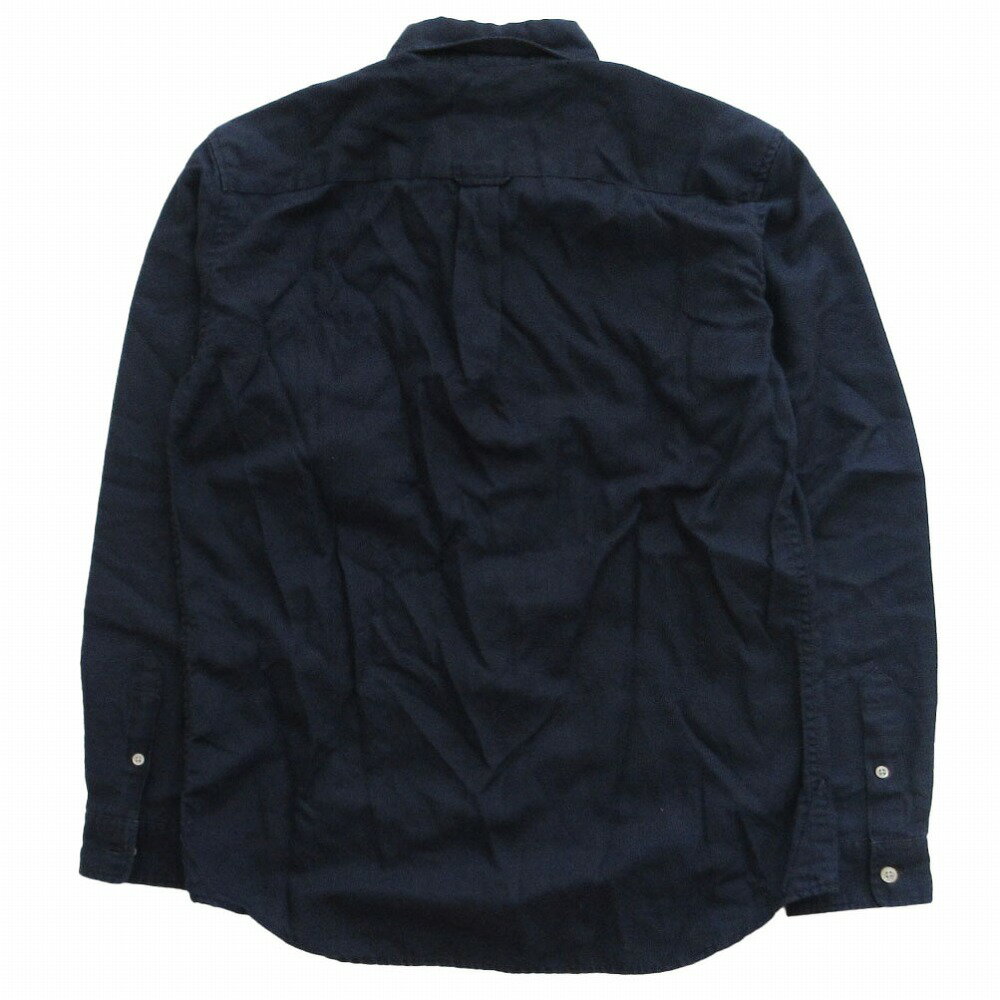 バーンズ アウトフィッターズ The Barns Outfitters オックスフォード ボタンダウン シャツ 長袖 トップス 2 ネイビー ur228 【中古】