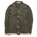 コムデギャルソンシャツ COMME des GARCONS SHIRT リネン ニット カーディガン Vネック 長袖 薄手 S22510 XS カーキ ur230 【中古】