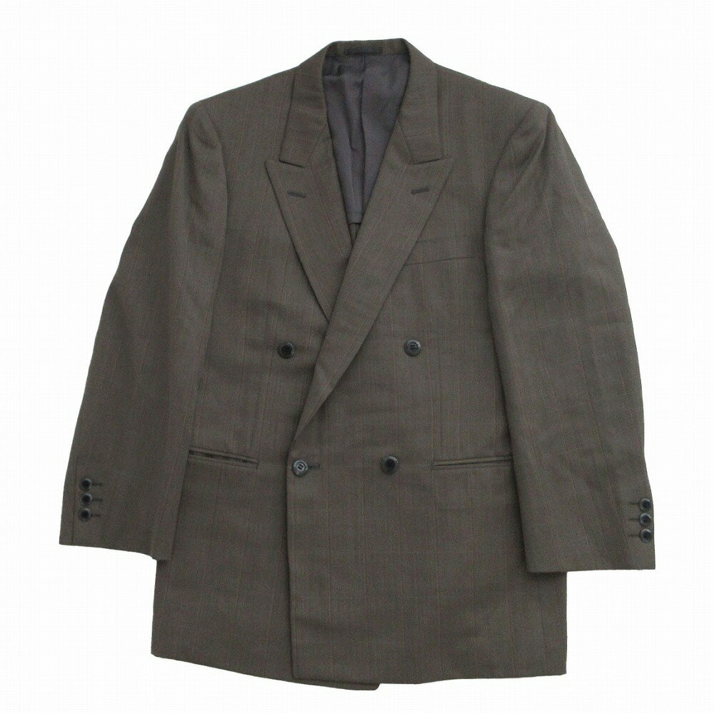 THE CHIC Onward オンワード ヴィンテージ レトロ ダブルブレスト チェック柄 スーツセットアップ グリーン メンズ 【中古】