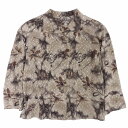 MADAM RITUKO マダムリツコ ちりめん シャツ ジャケット 総柄 バックボタン グレー系 レディース 【中古】