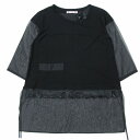 アルベロベロ ALBEROBELLO オレボレブラ チュール切替 カットソー チュニック ブタさん 装飾 トップス ブラック レディース 【中古】
