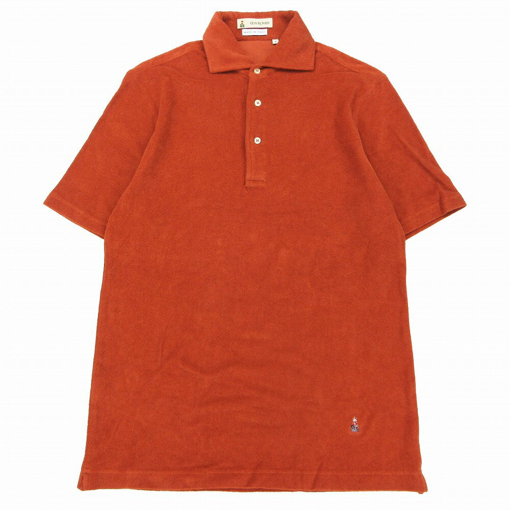 GUY ROVER ギローバー パイル ポロシャツ 半袖 ホリゾンタルカラー プルオーバー トップス イタリア製 ..