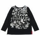 アルベロベロ ALBEROBELLO オレボレブラ アニマル プリント 装飾 チュニック Tシャツ カットソー 長袖 ブラック レディース 【中古】