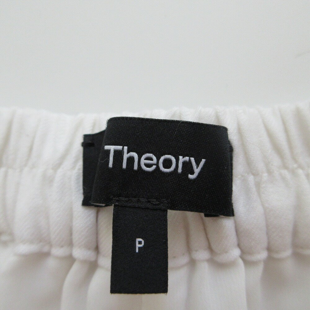 Theory セオリー 23AW Sleek Flannel Clean ST Pullon GH パンツ スラックス ホワイト サイズS レディース 【中古】