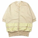 Chloe クロエ ニット カーディガン ジャケット 丸首 半袖 シルク切替 サイズXS ベージュ レディース 【中古】