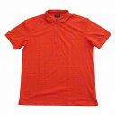 BURBERRY GOLF バーバリーゴルフ ハーフジップ アーガイル ボーダー柄 ホースロゴ シャツ 半袖 オレンジ サイズL メンズ 【中古】