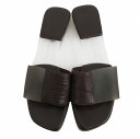 CHANEL シャネル アクリル ロゴ サンダル シューズ ダークブラウン レディース 【中古】