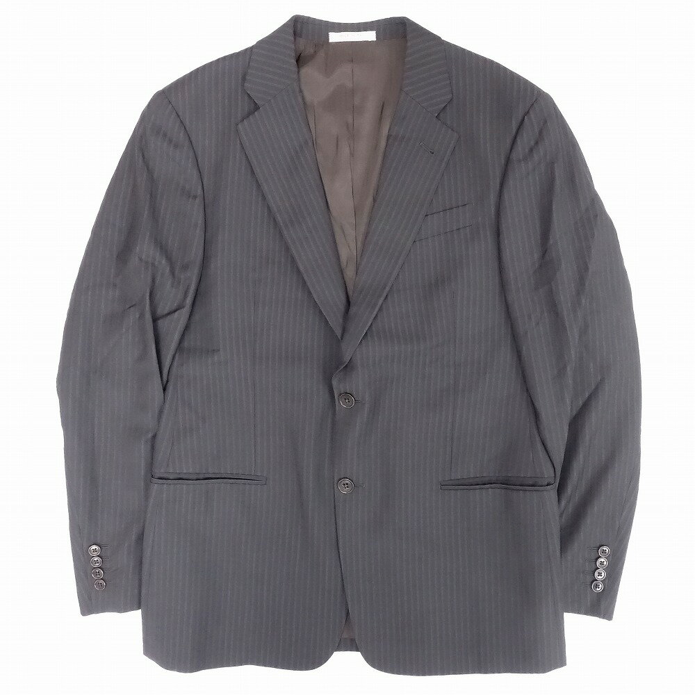 ARMANI COLLEZIONI アルマーニコレツィオーニ ストライプ スーツ セットアップ テーラード イタリア製 50 L グレー メンズ 【中古】
