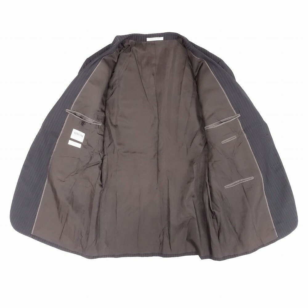 ARMANI COLLEZIONI アルマーニコレツィオーニ ストライプ スーツ セットアップ テーラード イタリア製 50 L グレー メンズ 【中古】