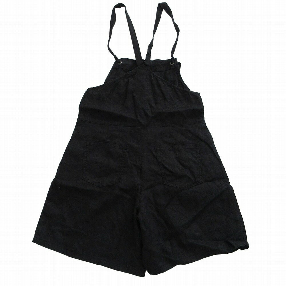 FREAK'S STORE CIMARON JEANS シマロンジーンズ 別注リネンショーツサロペット オールインワン ブラック サイズF 5198069 【中古】