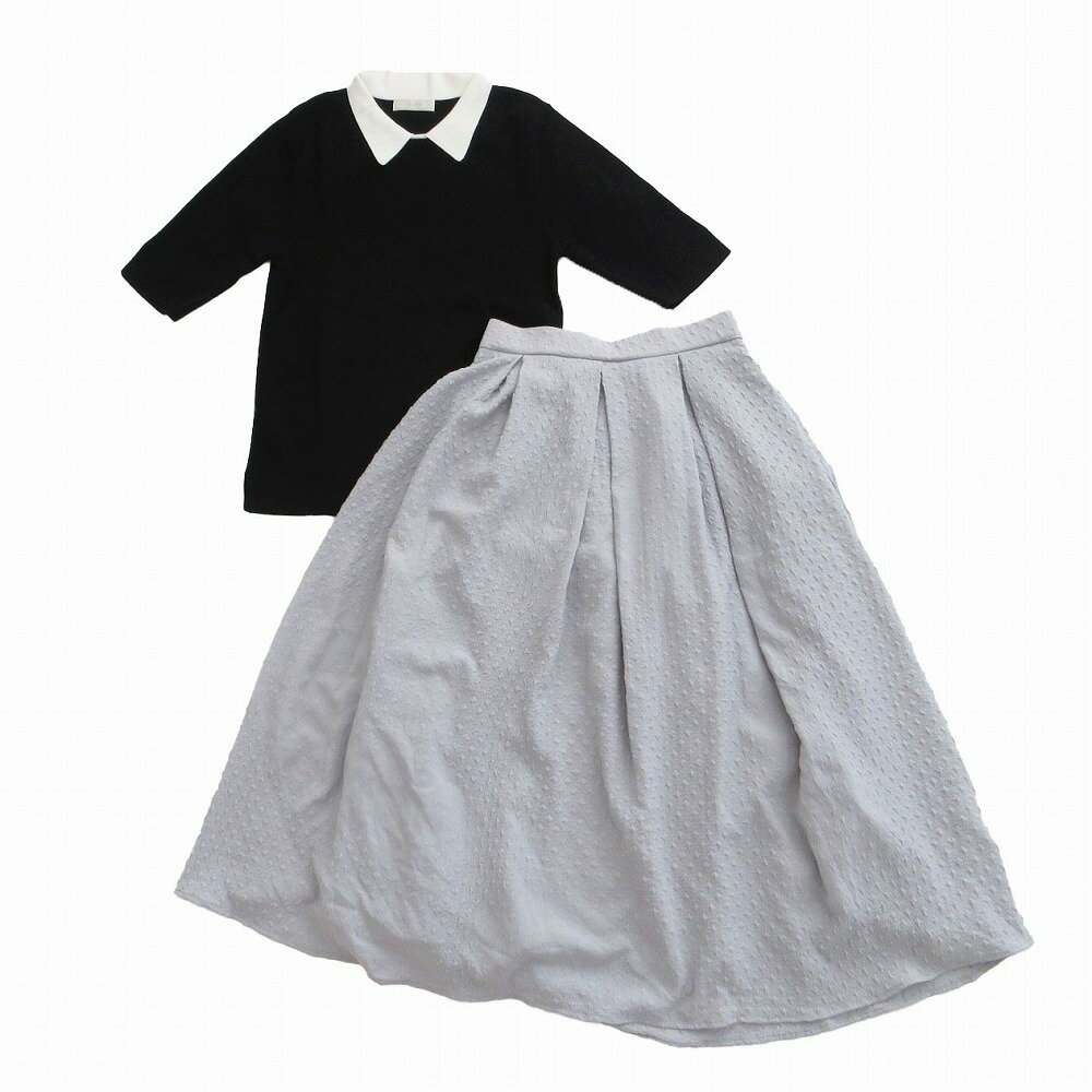 anysis エニィスィス 襟配色ニット×タックスカートセット サイズS レディース OPWPGM6481 【中古】