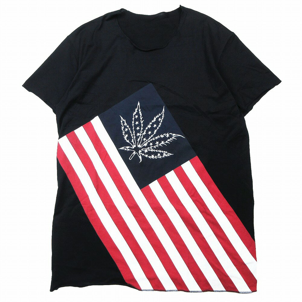 ルシアン ペラフィネ lucien pellat-finet ユニオンジャック 国旗 Tシャツ 半袖 カットソー トップス S 黒 ブラック ur261 【中古】