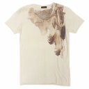 goa ゴア フェザー Tシャツ カットソー 半袖 ムラ染 カットオフ 切りっぱなし トップス F ベージュ メンズ レディース 【中古】