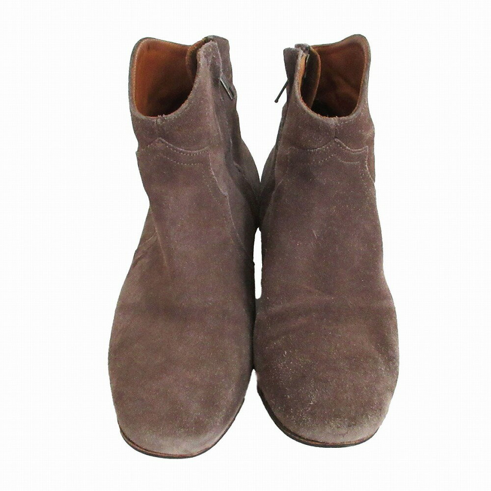 ISABEL MARANT イザベル マランサイドジップ ウエスタン ショートブーツ シューズ ブラウン サイズ23cm..