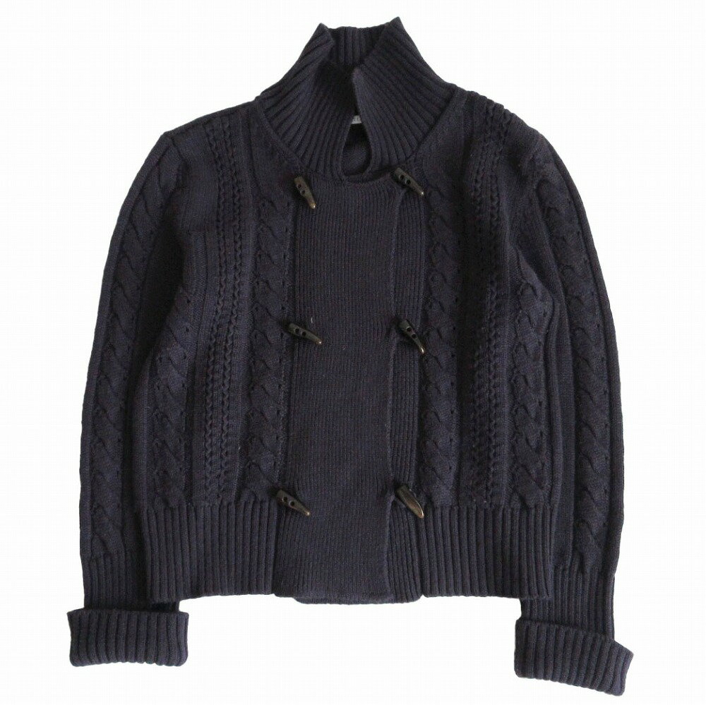 マレーラ MARELLA ネックウォーマー付き ニット セーター 長袖 M 黒