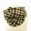 DAKS ダックス ハウスチェック柄 リバーシブル スヌード マフラー チェッカー柄 ベージュ × ブラック メンズ レディース 【中古】