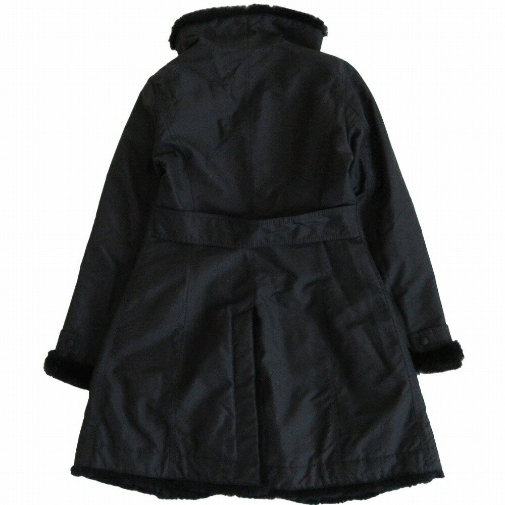 ARMANI COLLEZIONI アルマーニコレツォーニ ラビットファー 裏地 ナイロンコート アウター ブラック サイズM レディース 【中古】
