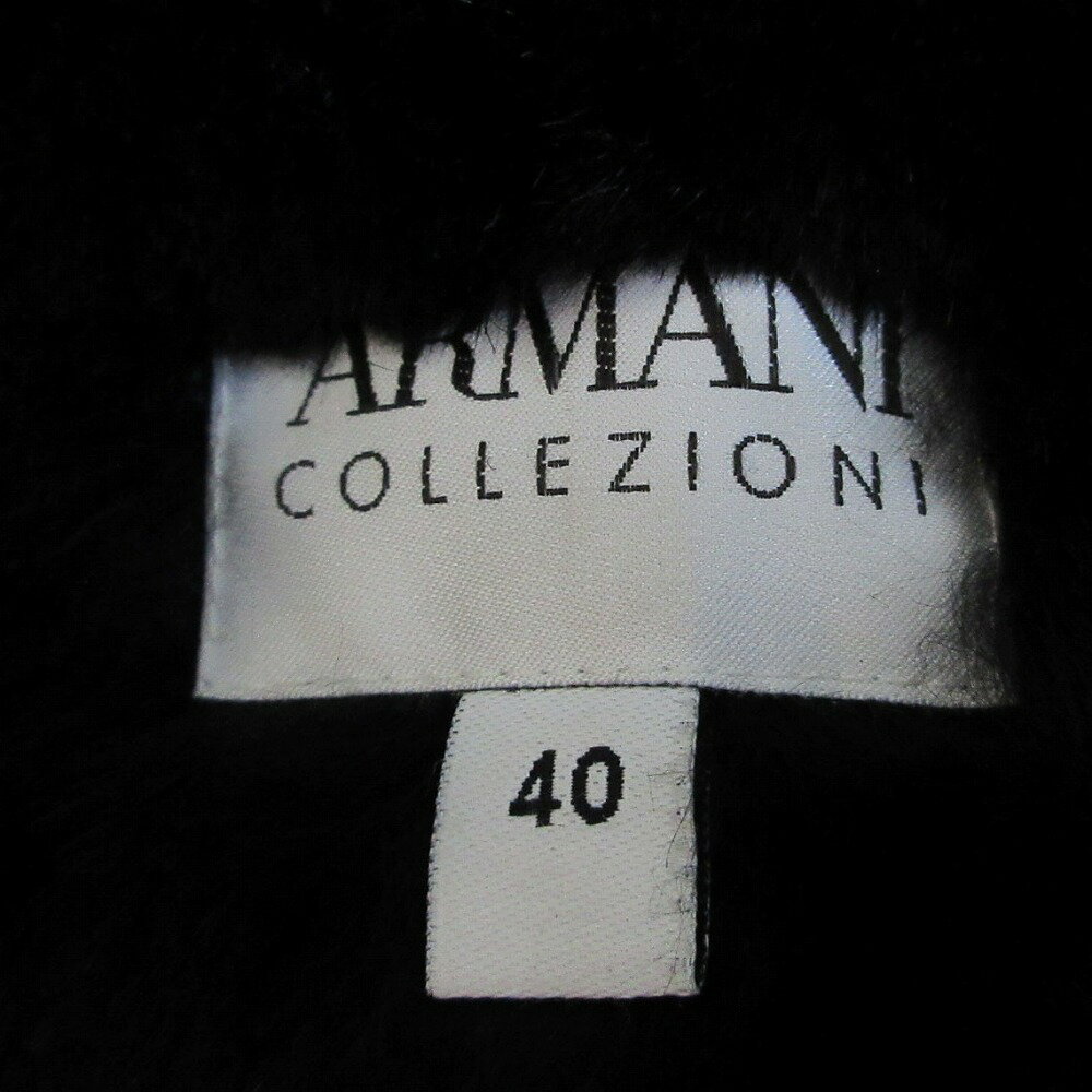 ARMANI COLLEZIONI アルマーニコレツォーニ ラビットファー 裏地 ナイロンコート アウター ブラック サイズM レディース 【中古】