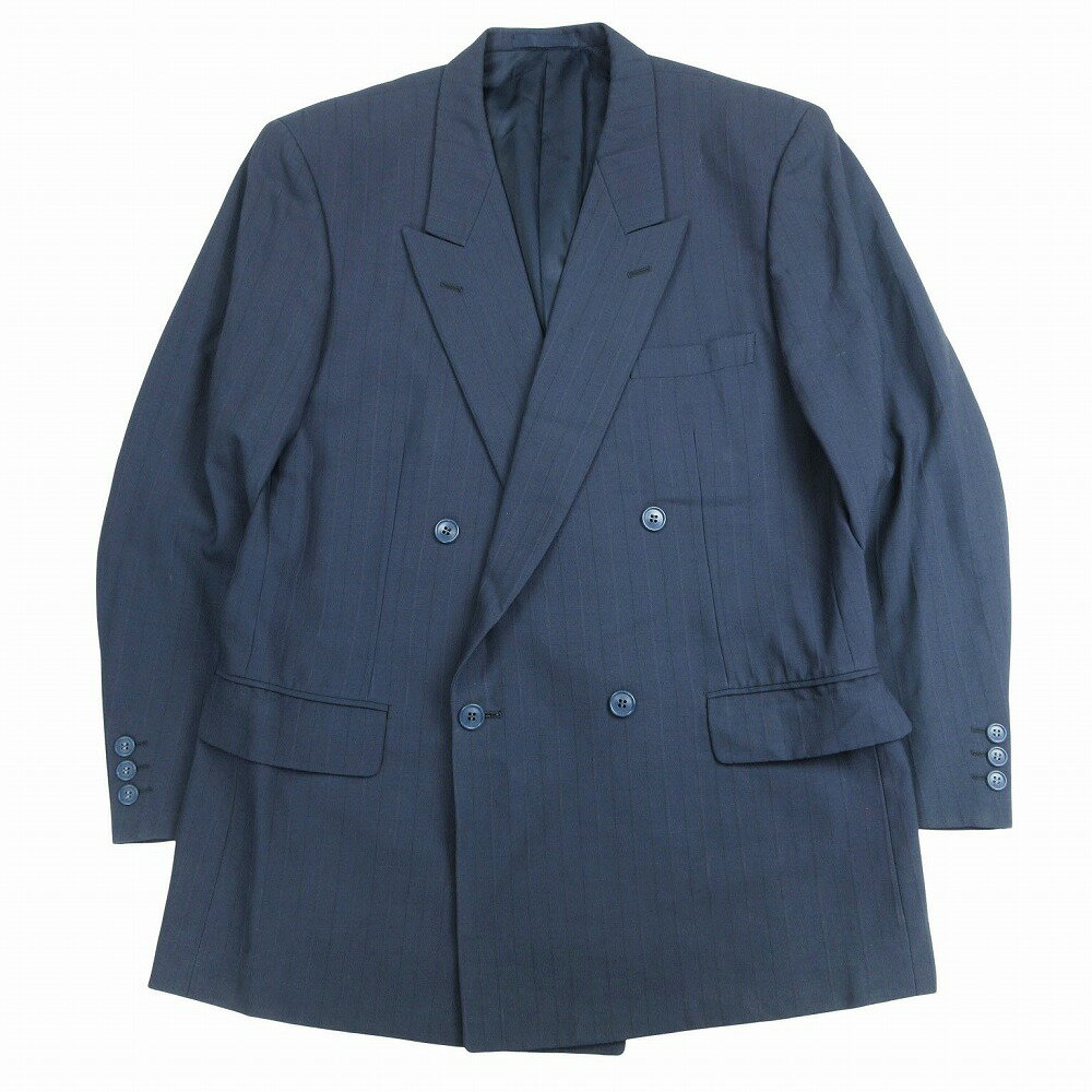 MANASALOWORL マナサロワール ダブルスーツ セットアップ ネイビー ピークドラペル ネイビー サイズL メンズ 【中古】