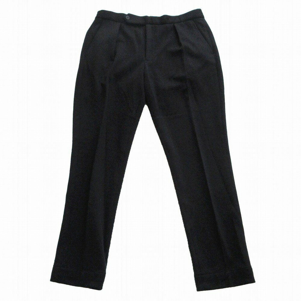 POLO RALPH LAUREN ポロラルフローレン プリーテッド ダブルニット スーツ トラウザー パンツ ブラック サイズL メンズ 【中古】