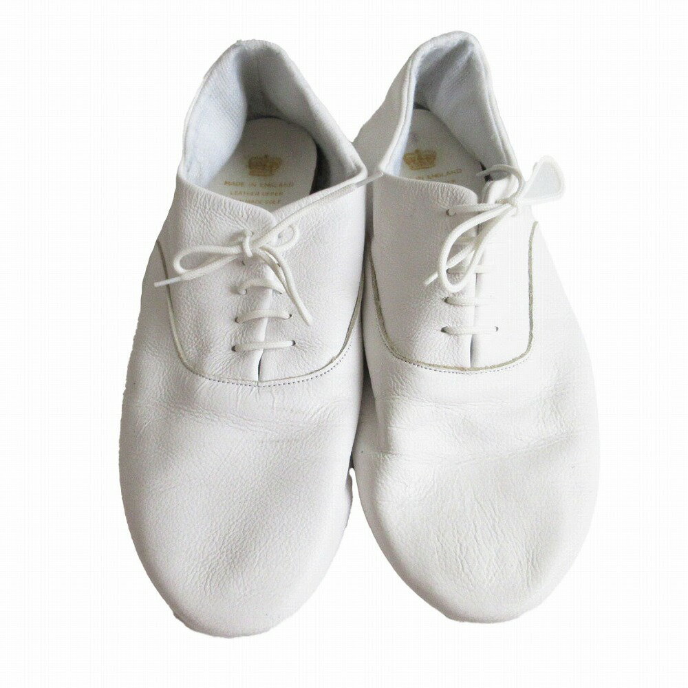 CROWN クラウン レザー ダンス ジャズ シューズ ホワイト サイズ26.5cm メンズ 英国製 【中古】