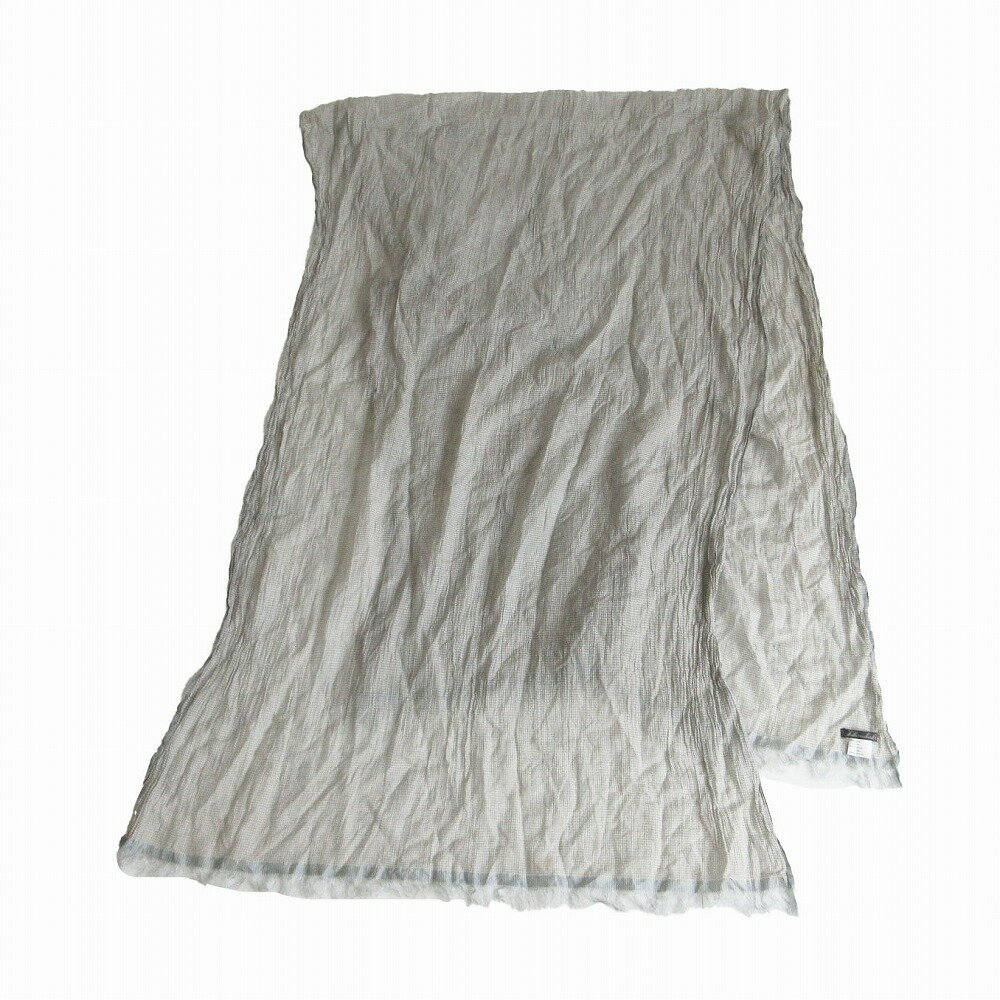 Faliero Sarti ファリエロ サルティ シルクコットン ストール チェック柄 大判 グレー サイズ80×190cm レディース 【中古】