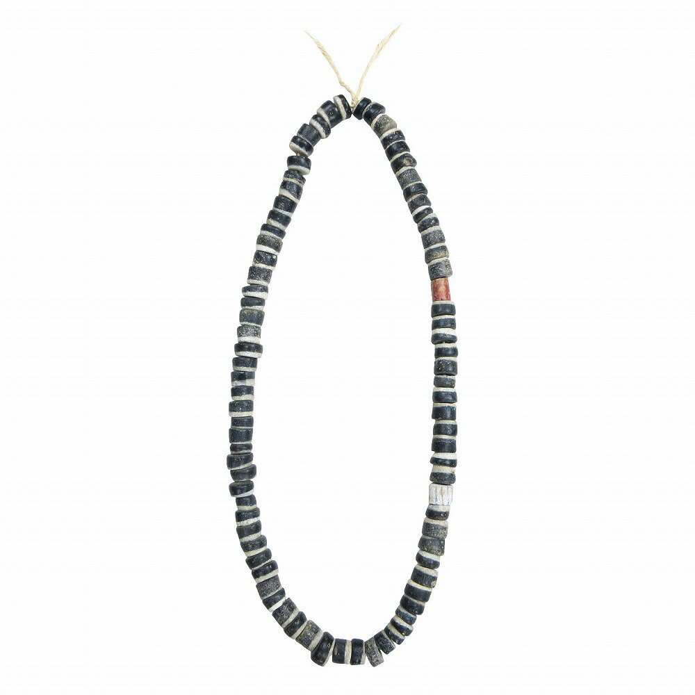 ヴィンテージ アンティーク トレード ビーズ ネックレス 80cm グレー ブラック メンズ 【中古】