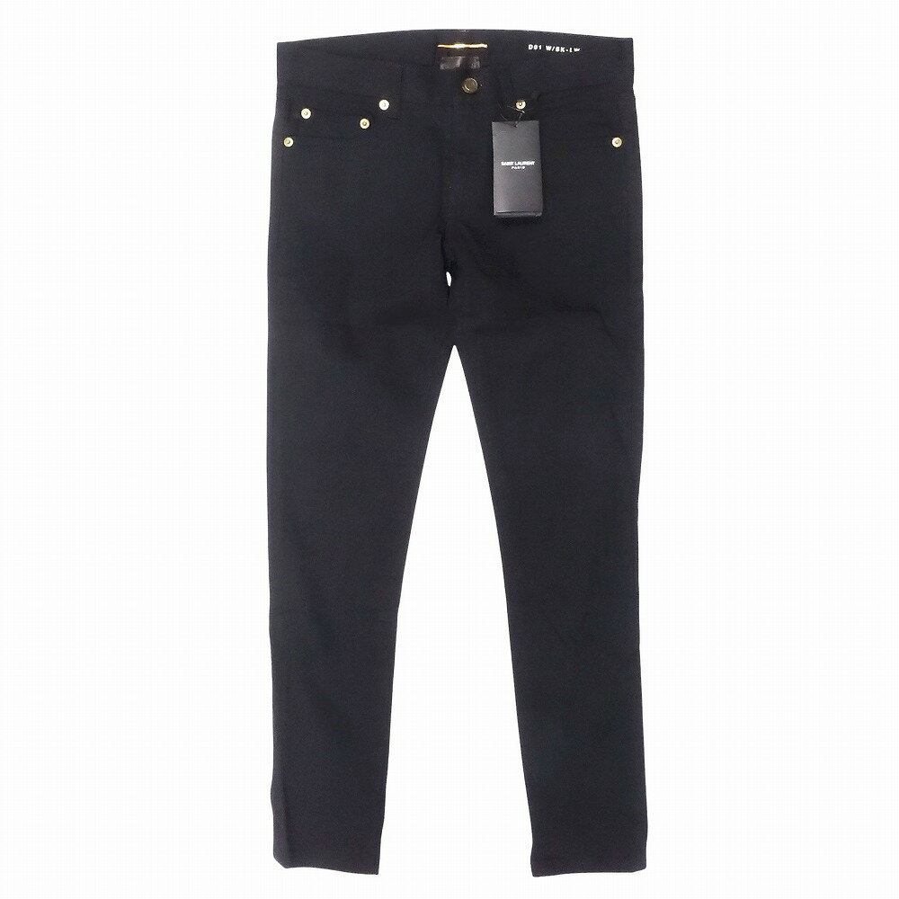 未使用品 SAINT LAURENT サンローラン ブラック デニム パンツ スキニー ジーンズ D01 W/SK-LW サイズ26 メンズ レディース 【中古】