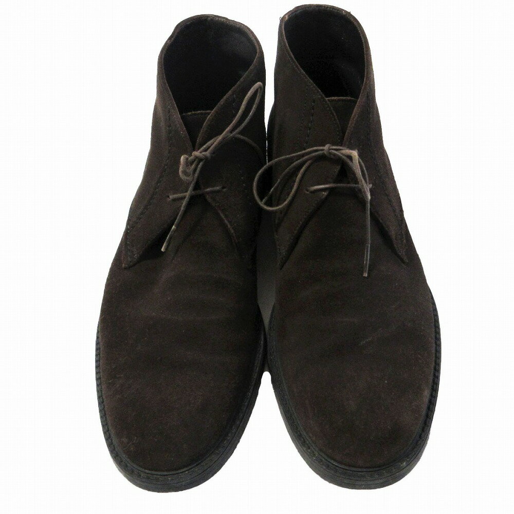 エルメネジルド ゼニア Ermenegildo Zegna スエード チャッカブーツ シューズ ダークブラウン A1227X サイズ27.5cm メンズ 【中古...