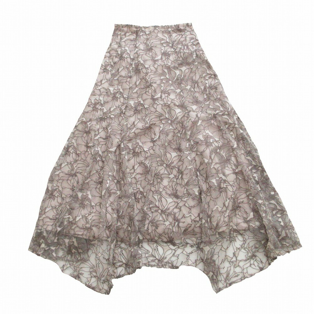 Apuweiser-riche アプワイザーリッシェ チュールエンブロイダリースカート 22133010 サイズM マキシ丈 ベージュ レディース 【中古】