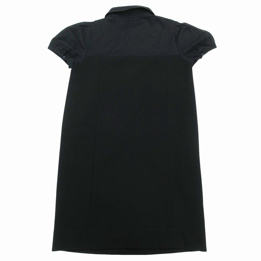 FOXEY NEWYORK フォクシーニューヨーク 24515 半袖 シャツ ワンピース ひざ丈 チュール袖 ブラック サイズ40 M レディース 【中古】