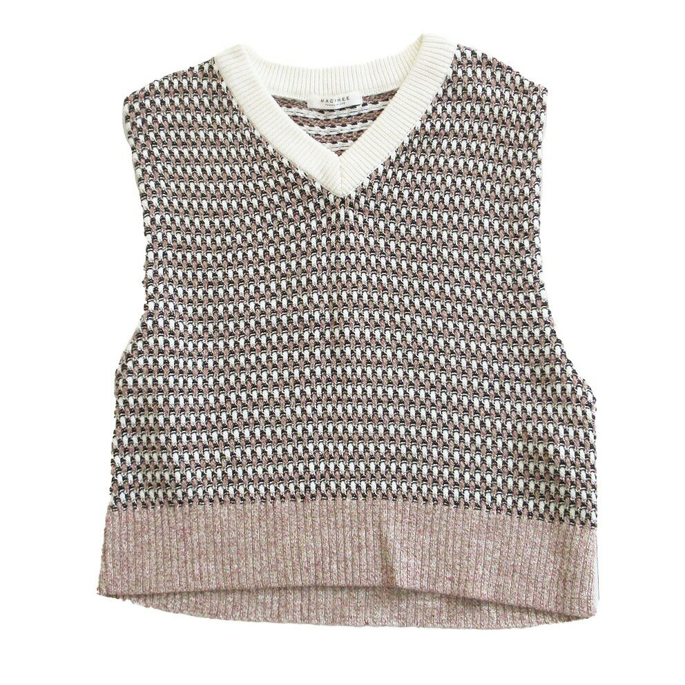 MACPHEE マカフィー TOMORROWLAND トゥモローランド アンビエントジャカード Vネックプルオーバー トップス S レディース 【中古】