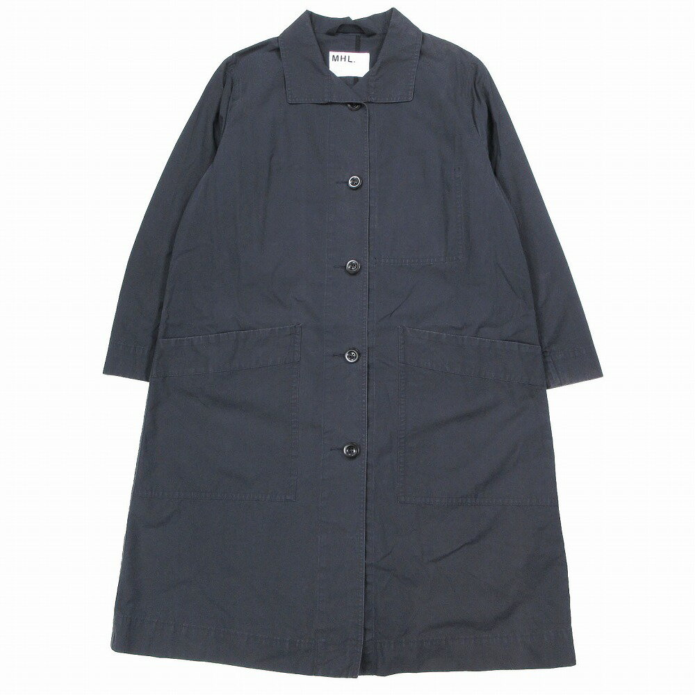美品21AW マーガレットハウエル ステンカラージャケット 1 ネイビー 0000008028000.jpg
